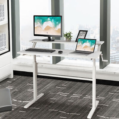 Standing Desk  Adjustable Height Sit Stand Desk Laptop PC Table 120x60cm