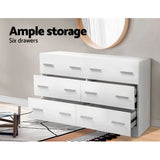 6 Chest of Drawers Lowboy Dresser Storage Cabinet White