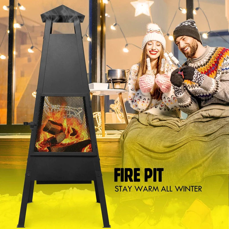 Chimney Fire Pit Patio Heater Outdoor Camping Portable Fireplace Cover