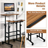 Standing Desk Mobile 2-Tier Adjustable Laptop Computer Table Sit Stand