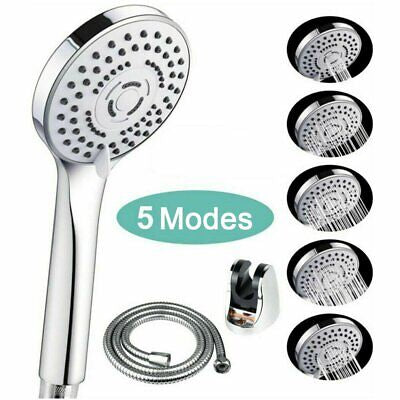 5 Function Massage Rain Hand Held Shower Head with 1.5m Hose Round