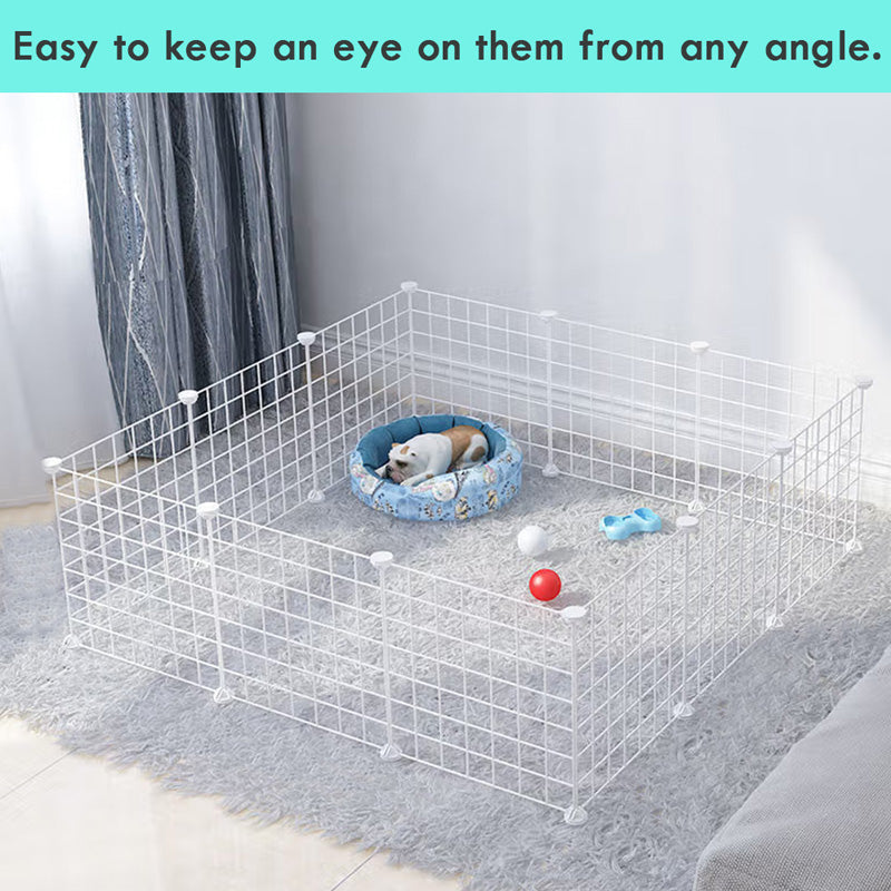 10 Panel Pet Dog Playpen Puppy Exercise Cage Enclosure Fence Metal Play Pen White