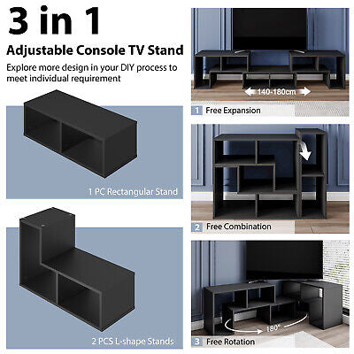 TV Cabinet Entertainment Unit Storage Shelf Bookcase Free Combination 140-180CM