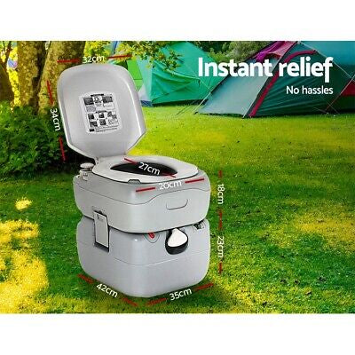 22L Portable Camping Toilet Flush Outdoor Potty Caravan Travel Boating