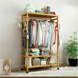 Strong Wooden Clothes Rack With Wheels