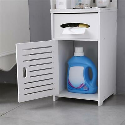 Waterproof Bathroom Toilet Side Corner Cabinet Shelf Stand Big Storage White