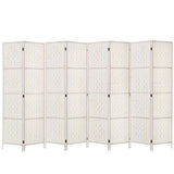 8 Panel Room Divider Screen Privacy Timber Foldable Dividers Stand White