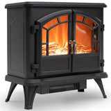 Free Standing Electric Log Stove Fireplace Heater with Flame Effect