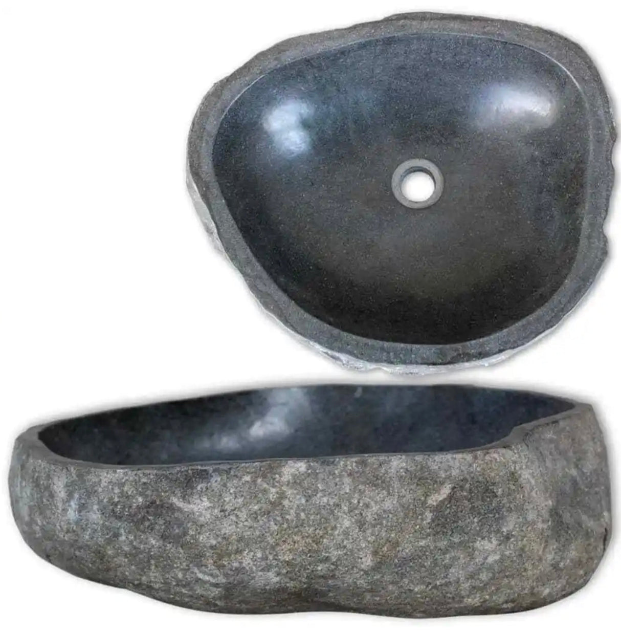 Basin Natural River Stone Oval Bathroom Sink Washroom Bowl Vanity Multi Sizes