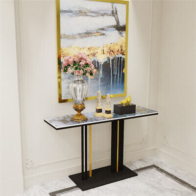 Blue Galaxy Marble Console Table Long Narrow Couch Table Hallway Display Stand