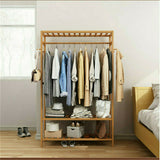 Strong Wooden Clothes Rack With Wheels