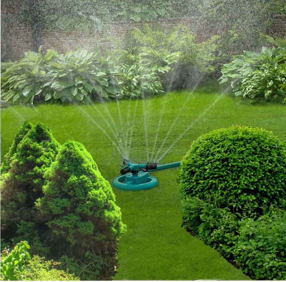 Durable Lawn Sprinkler, Water Sprinklers for Garden, Lawn, Yard, Flower Grass Plant Park, Automatic 360 Degree Rotating Sprinkler Irrigation System, Adjustable Spray Angle and Distance (Round 1)