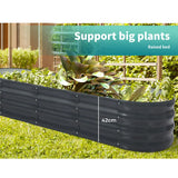 Garden Bed Planter Raised Coated Steel Vegetable Beds Oval 240x80x42cm