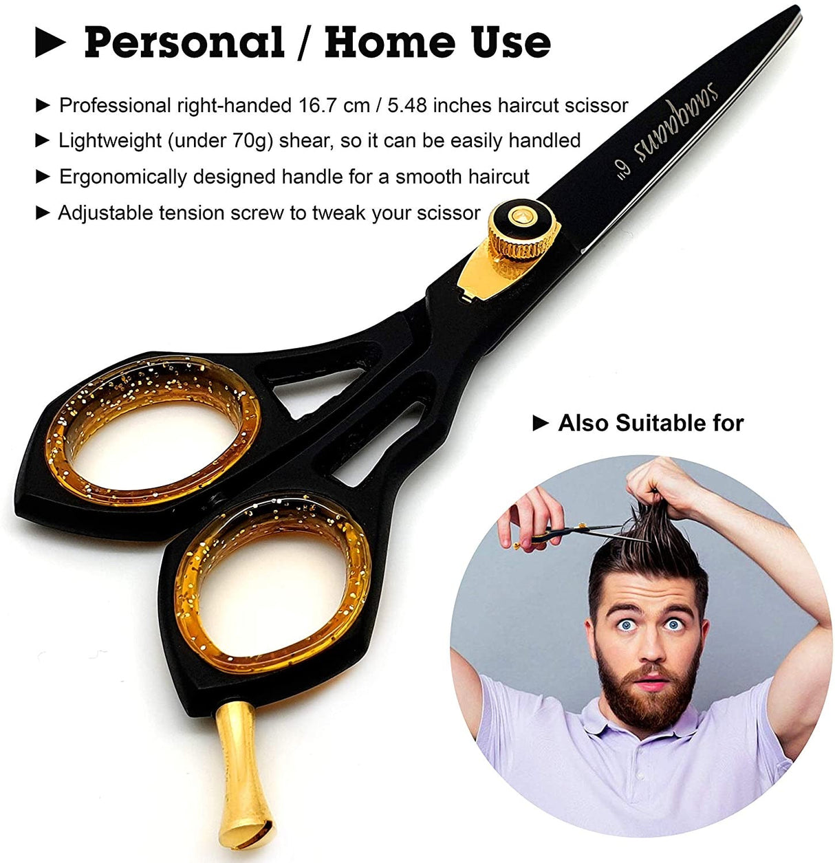 Professional Hair Cutting Scissors Kit - Haircut Scissor for Barber/Hairdresser/Hair Salon + Thinning/Texture Hairdressing Shear for Beautician + Straight Edge Razor + 10 Double Edge Blades with Pouch/Case