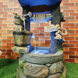 Polyresin Water Fountain, Water Feature with LED Light, Rocky Well