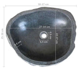 Basin Natural River Stone Oval Bathroom Sink Washroom Bowl Vanity Multi Sizes