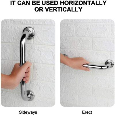 2X Safety Grip Bathroom Support Grab Handle Steel Bath Shower Toilet Hand Rail