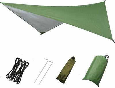 Camping Hammock with Rain Fly Tarp and Mosquito Net Tent Tree Straps, Portable