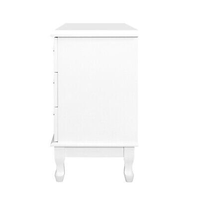 Chest of Drawers Dresser Table Lowboy Storage Cabinet White KUBI Bedroom