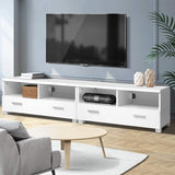 TV Unit 180cm Length Entertainment Unit Wooden TV Cabinet Detachable Console Table, White