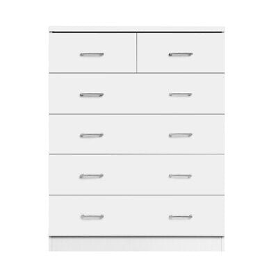 Tallboy 6 Chest of Drawers Dresser Table Storage Cabinet Bedroom White