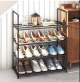 4-Tier shoe rack, Stainless Steel Shoe Storage Organizer, Hold up to 15 Pairs of Shoes, Stackable 