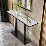 Delicate Texture Marble Console Table Narrow Long Sofa Table Hall Display Stand