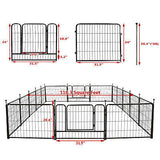 16 Panels Metal Dog Playpen With Doors Foldable Pet Fence Exercise Pen