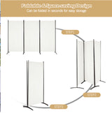 3-Panel Room Divider Folding Privacy Screen with Hinges Steel Base Wood