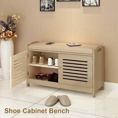 Shoes Cabinet Rack Wooden Bench Seat Storage Holder Shelf Stand Organizer Shoe