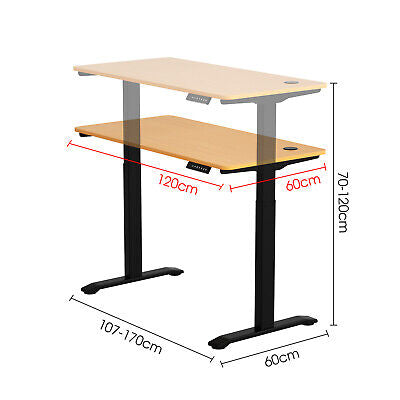 Dual Motor Electric Standing Desk Height Adjustable Sit Stand Desk Riser Office