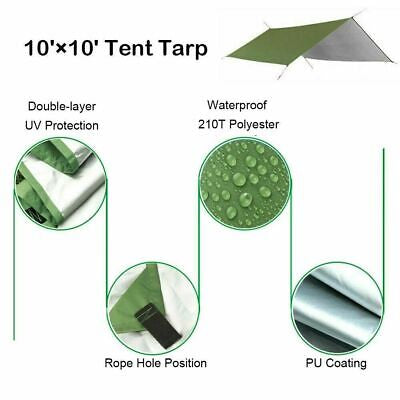 Camping Hammock with Rain Fly Tarp and Mosquito Net Tent Tree Straps, Portable