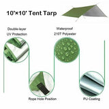 Camping Hammock with Rain Fly Tarp and Mosquito Net Tent Tree Straps, Portable