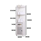 Waterproof Bathroom Toilet Side Corner Cabinet Shelf Stand Big Storage White