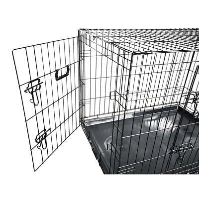 30inch Collapsible Pet Dog Cage Wire Metal Crate Kennel Portable Puppy Cat Rabbi