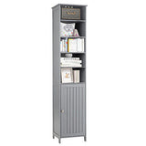 Bathroom Storage Cabinet 7-Tier Shelves Wooden Cupboard Tallboy White/Grey 182CM