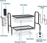 2 Tier Stainless Steel Kitchen Dish Rack