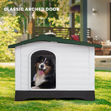 Dog Kennel Outdoor Indoor Extra Large Plastic Dog Crate Puppy Pet House Weatherproof Outside XL Green