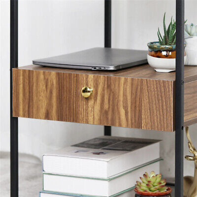 Modern Bedside Table Storage Glass End Table Drawer Living Room Bedroom Cabinet