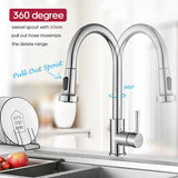 Kitchen Tap Mixer Pull Out Basin Taps Faucet Swivel Spout Chrome 2-Mode