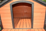 Dog House Kennel Pet Timber Wooden With Decking Patio Stair