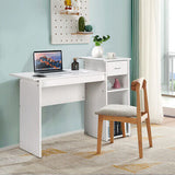 Computer Desk Study Writing Table w/ Storage Shelves Home Office White