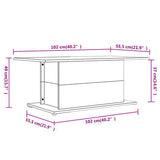 Coffee Table High Gloss White 102x55.5x40 cm Engineered Wood