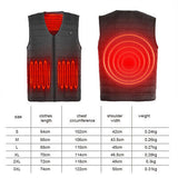 Electric Vest Heated Jacket USB Thermal Warm Heat Pad Winter Body Warmer Unisex