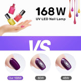 Gel UV LED Nail Lamp, 168W UV LED Nail Dryer for Gel Polish with 4 Timer Settings, Auto Sensor and LCD Touch Screen, Professional Gel Polish Light Curing Lamp for Salon and Home Use