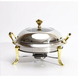 Commercial Chafing Dish Stainless Steel Round Buffet Warmer Alcohol Stove