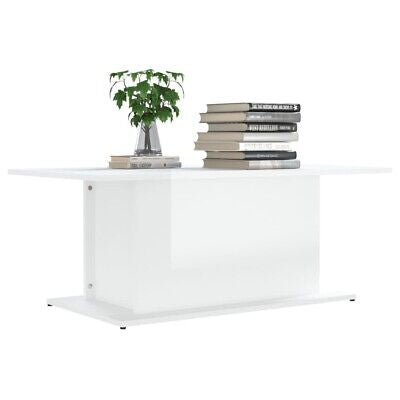 Coffee Table High Gloss White 102x55.5x40 cm Engineered Wood