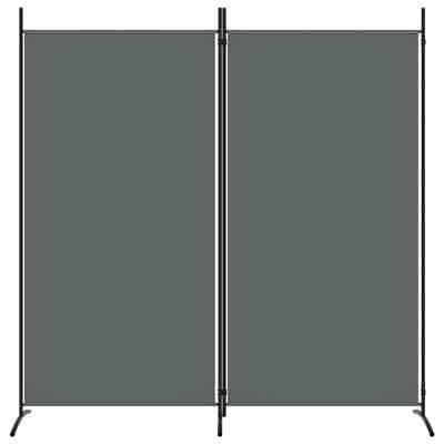 2-Panel Room Divider Anthracite 175x180 cm Fabric