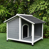 Wooden Pet Dog Kennel Timber Awning House Cabin Wood Log Box 100X91Cm