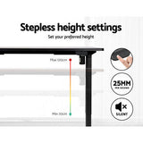 Electric Standing Desk Motorised Sit Stand Computer Table Black 140cm